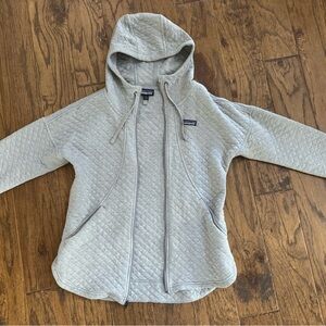 Gray Quilted Hooded Jacket